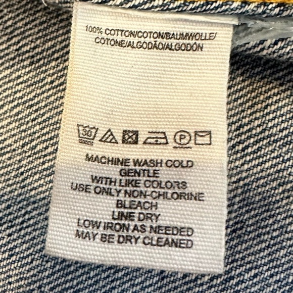 Free People Moonchild Distressed Oversized Denim Shacket Jacket In Indigo Blue - Picture 13 of 15